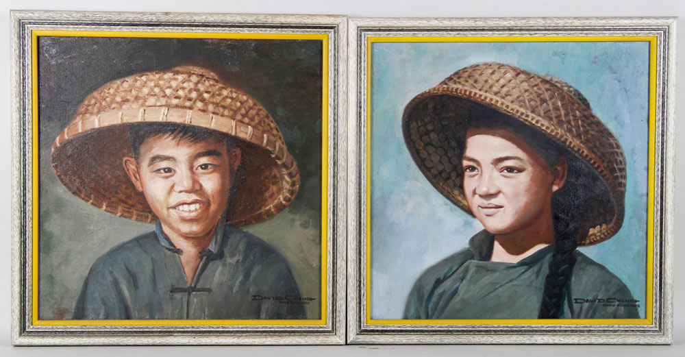 Appraisal: - Cheng Pair of Portraits O C David Cheng pair