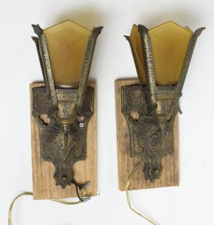 Appraisal: Pair of Art Deco Sconce Lights H