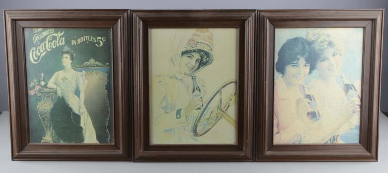 Appraisal: Lot Of Coca-Cola Lithographs In Frames These lithographs were printed