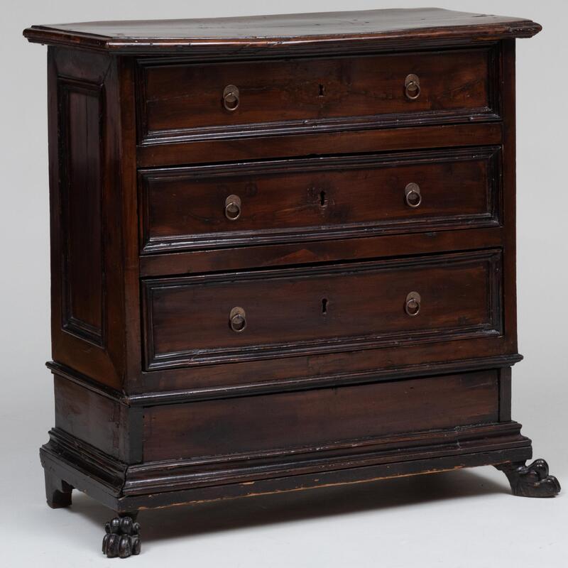 Appraisal: Italian Baroque Walnut Chest of Drawers x x in Condition