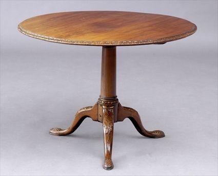 Appraisal: GEORGE III MAHOGANY TRIPOD TABLE The circular flat top with