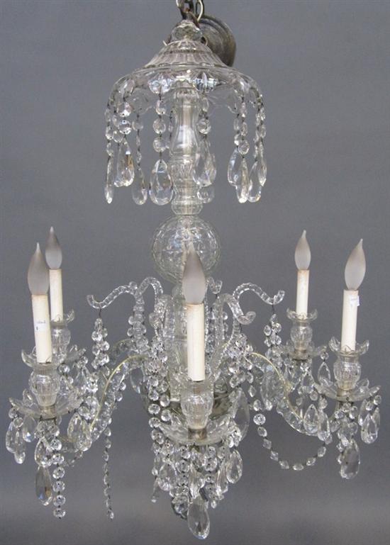 Appraisal: CHANDELIER A fine georgian style Waterford elaboratly cut crystal six