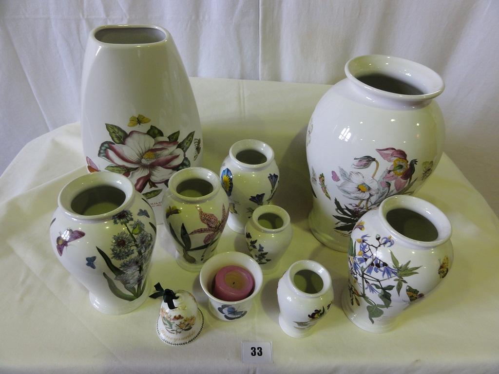 Appraisal: A collection of Portmeirion Botanic Garden pattern vases comprising a