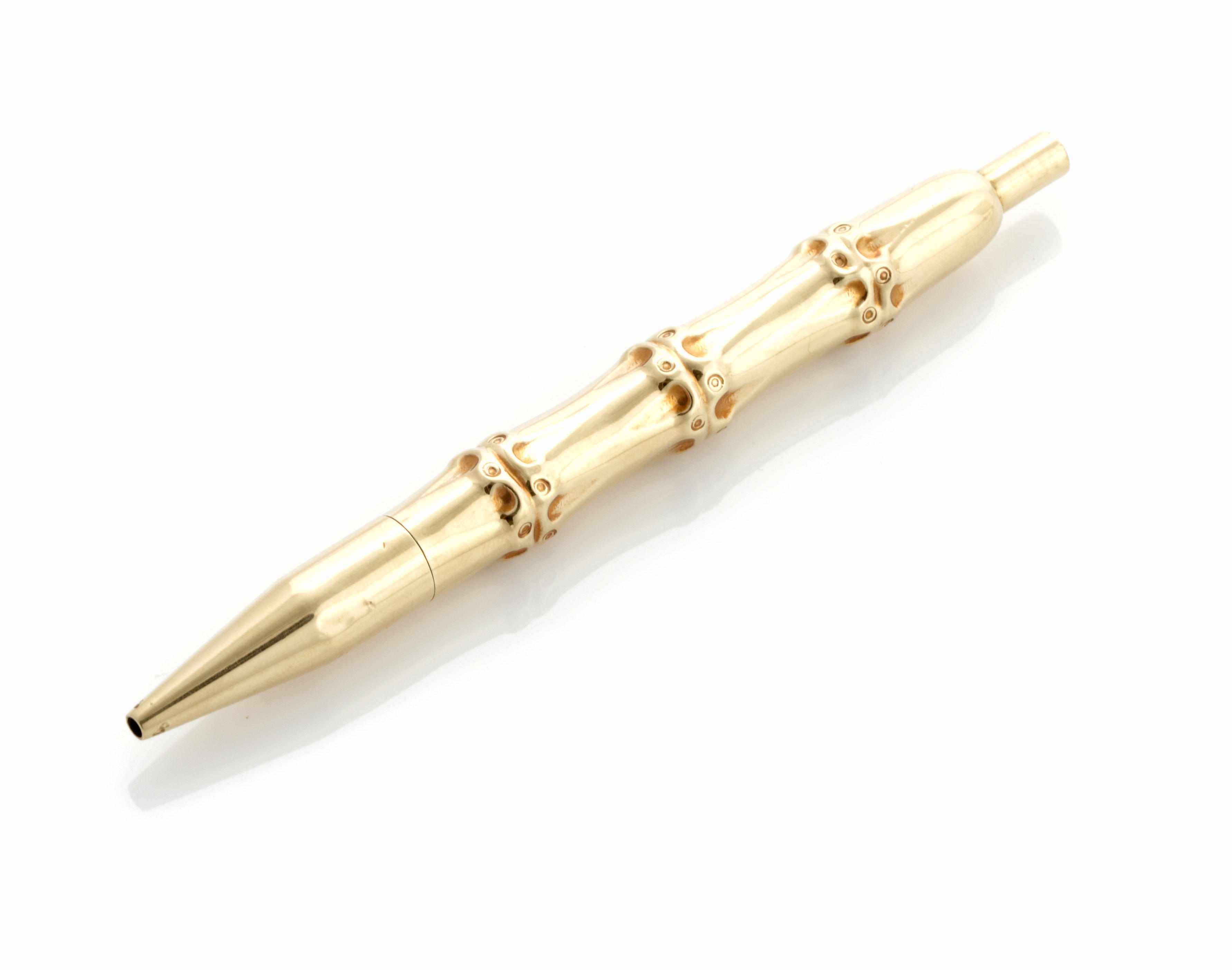 Appraisal: A k gold cased bamboo motif ballpoint pen length in