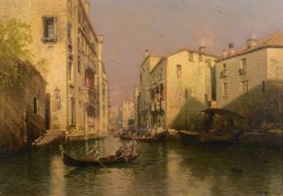 Appraisal: Hermann Herzog Venetian Oil on Canvas Hermann Ottomar Herzog German