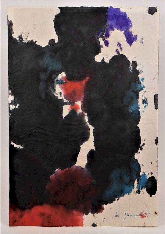 Appraisal: Taro Yamamoto Abstract Expressionist WC Painting Taro Yamamoto California Connecticut