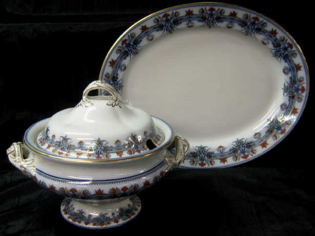 Appraisal: ASHWORTH BROS HANLEY STAFFORDSHIRE Pottery soup tureen and platter pattern