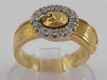 Appraisal: A hallmarked carat gold and diamond buckle ring maker BR