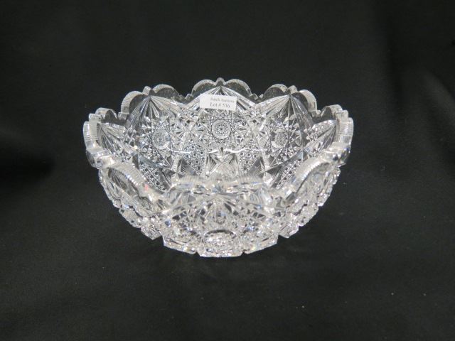 Appraisal: Cut Glass Bowl elaborate overall cutwork brilliant period unusual cut