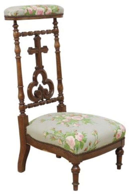 Appraisal: French prie-dieu prayer chair late th c padded top rail