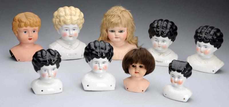 Appraisal: Lot of Doll Heads German pet name china heads Bertha