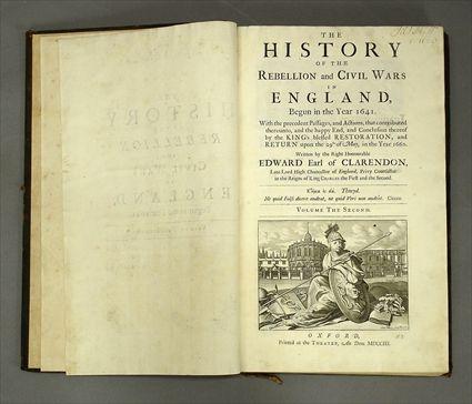 Appraisal: CLARENDON EDWARD HISTORY OF THE REBELLION AND CIVIL WARS IN