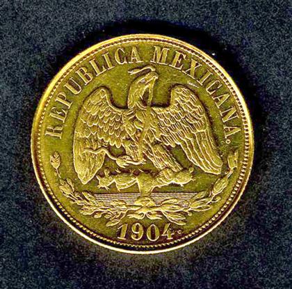 Appraisal: piece Gold Coin Mexico pesos Mexico City mint Very light