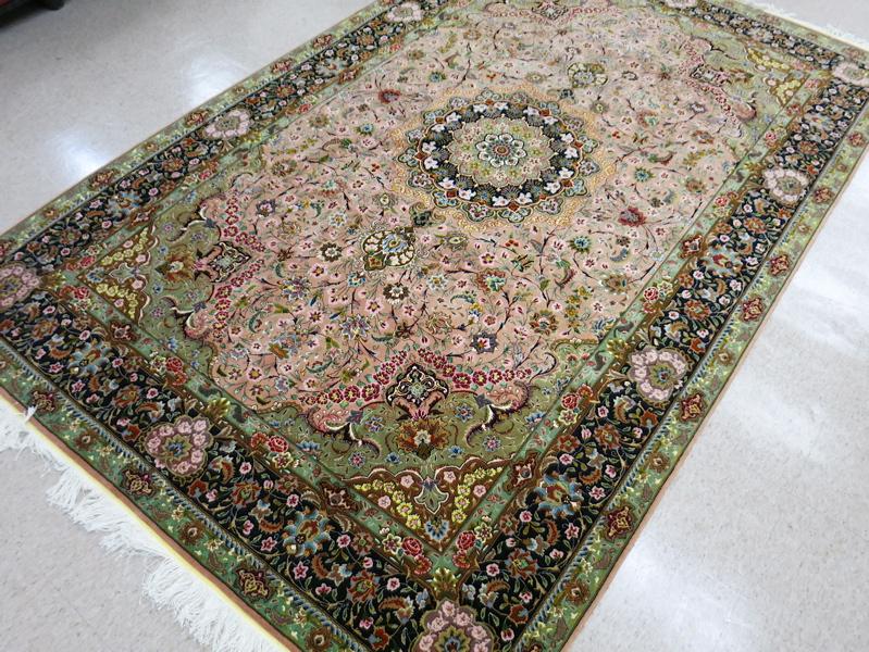 Appraisal: CONTEMPORARY PERSIAN WOOL AND SILK CARPET Persian Tabriz hand knotted