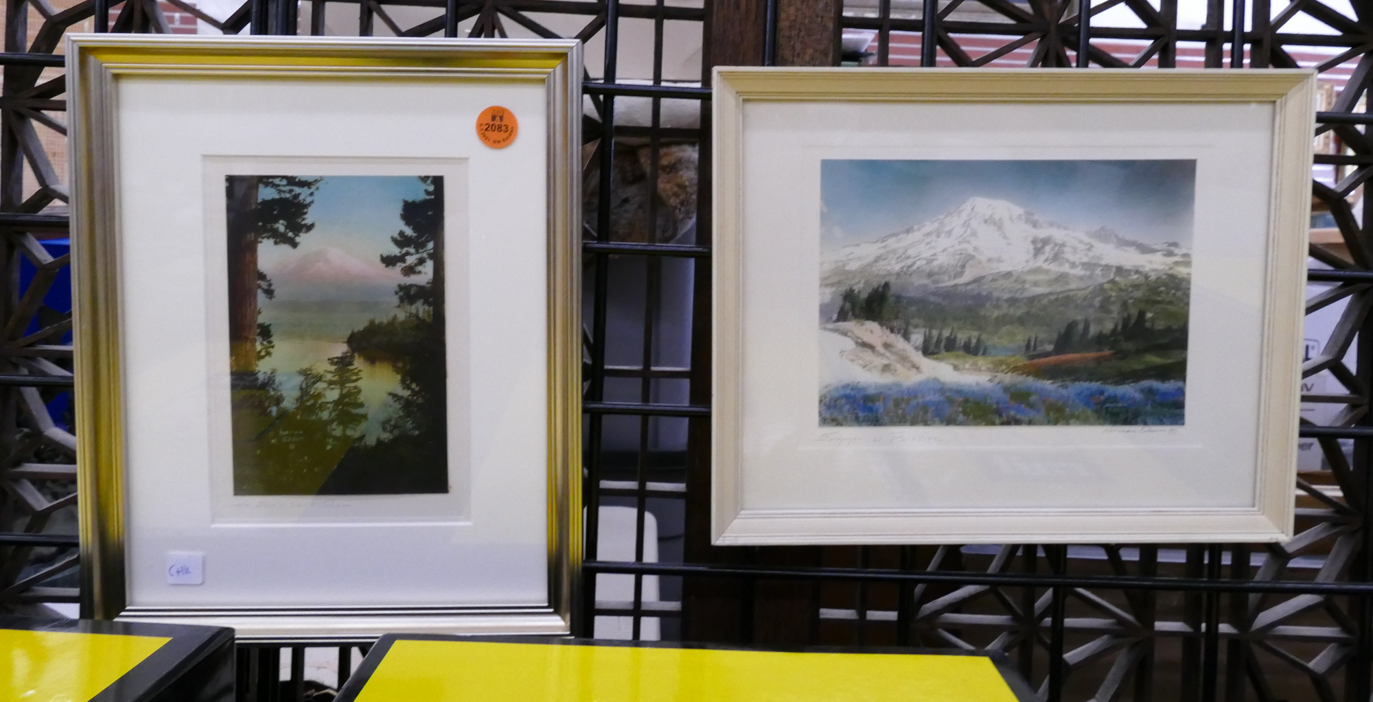 Appraisal: pc Norman Edson Small Mount Rainier Tinted Photographs Framed- both