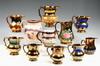 Appraisal: LUSTRE PITCHERS - Collection of eleven th c mid to