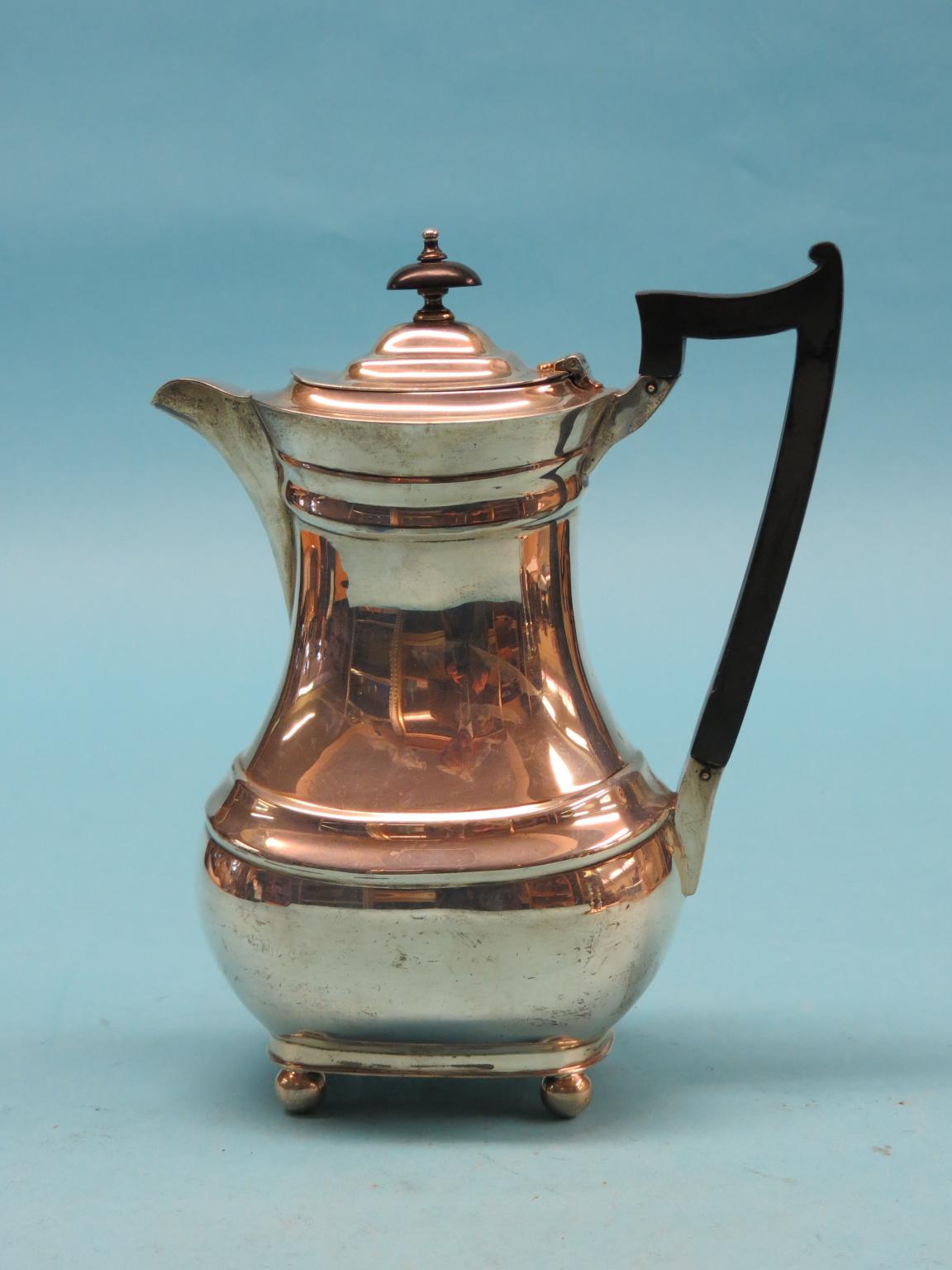 Appraisal: A silver hot water jug George III-style William Hutton Sons