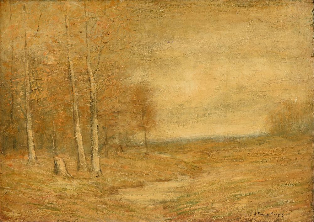 Appraisal: JOHN FRANCIS MURPHY - A PAINTING Winter Clearing in Landscape