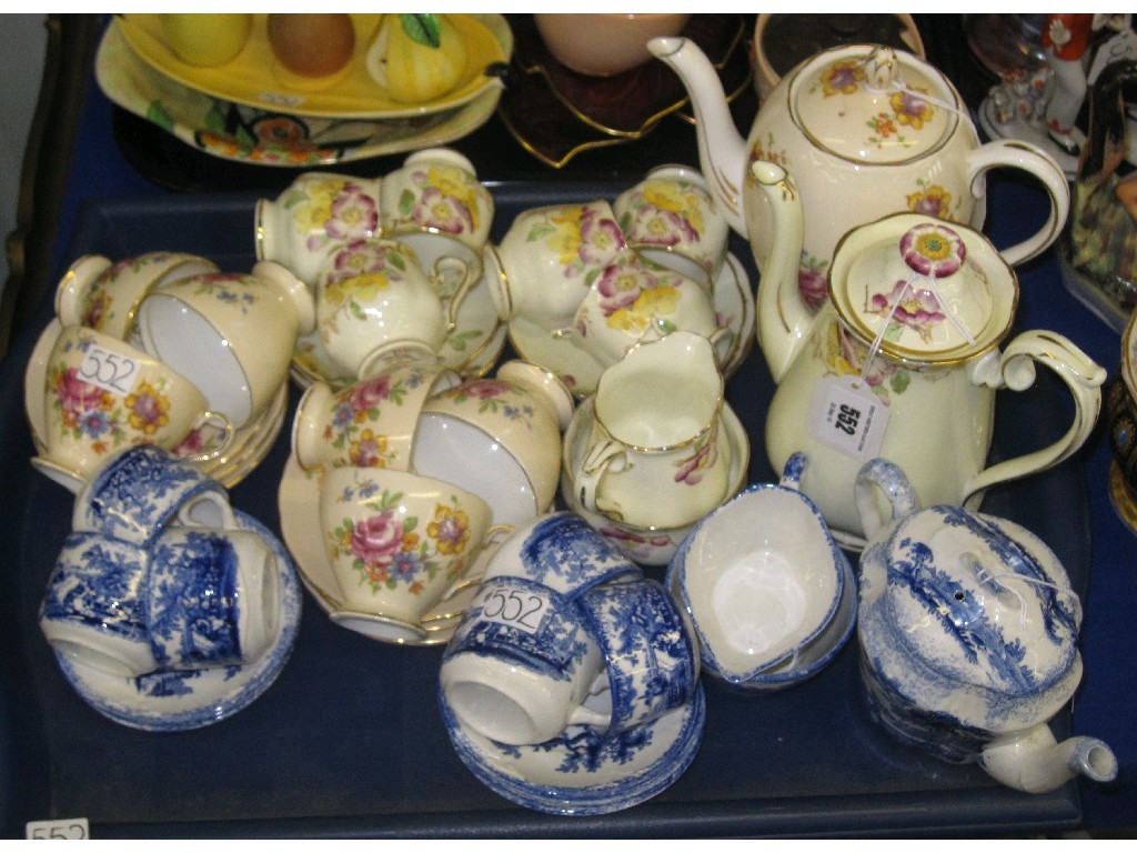 Appraisal: Tray lot of coffeewares Royal Albert blue and white etc