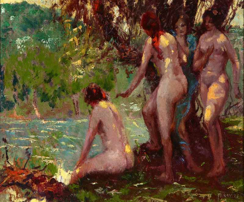 Appraisal: Milan Petrovits - Pittsburgh PA Nude Figures Near a River