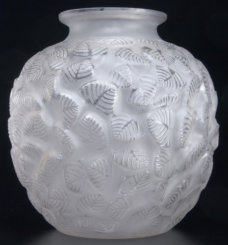 Appraisal: R LALIQUE Vase Charmilles c clear and frosted M p