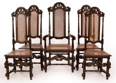 Appraisal: A set of five late th Century style English ebonised