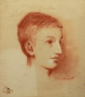 Appraisal: John Singer Sargent - Study of a young boy Signed