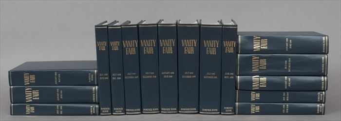 Appraisal: SIXTEEN LEATHER-BOUND VOLUMES OF VANITY FAIR MAGAZINE AND A COLLECTION