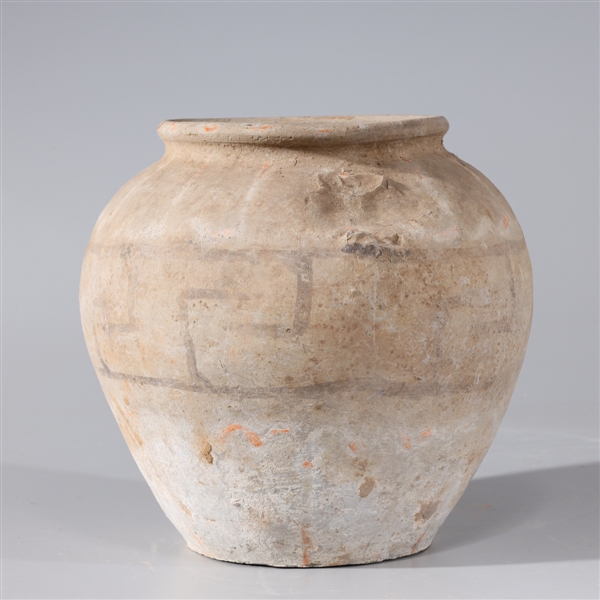 Appraisal: Chinese early style ceramic vase with geometric design to body