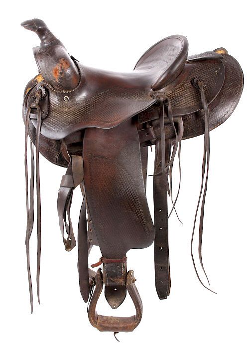 Appraisal: Santa Fe New Mexico Custom Tooled Saddle For bidding in