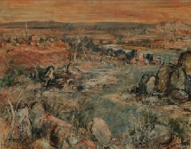 Appraisal: George Feather Lawrence - Dry River Bed Dalgety oil on