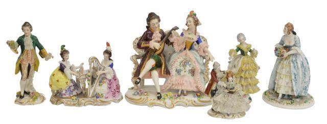 Appraisal: lot of German Dresden lace porcelain figures early to mid