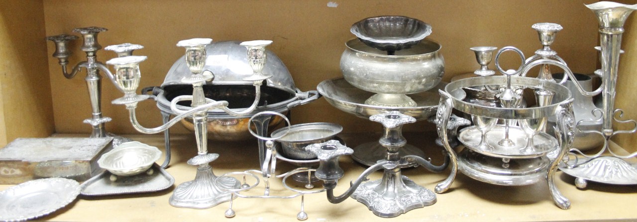 Appraisal: Various silver plate to include an early thC serving dish