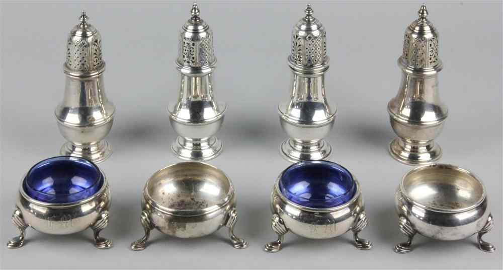 Appraisal: SET OF FOUR LONDON SILVER CASTERS maker's mark CE of