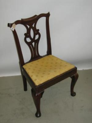 Appraisal: A PAIR OF GEORGE II MAHOGANY SIDE CHAIRS with waved