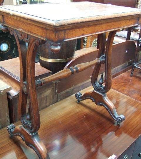 Appraisal: A William IV oak side table the rectangular top raised