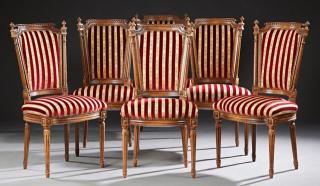 Appraisal: Set of Six French Carved Beech Louis XVI Style Din