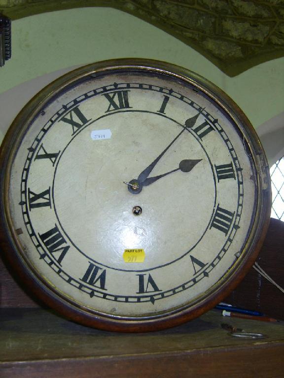 Appraisal: A th century mahogany dial clock with single train fusee