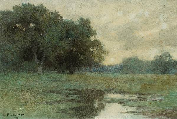 Appraisal: Lorenzo P Latimer - Oaks among a Marsh signed and