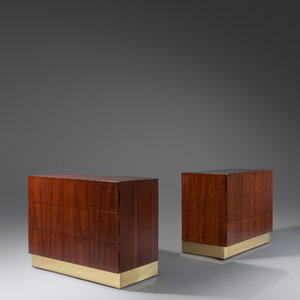 Appraisal: Milo Baughman - Pair of Three-Drawer DressersThayer Coggen USA rosewood