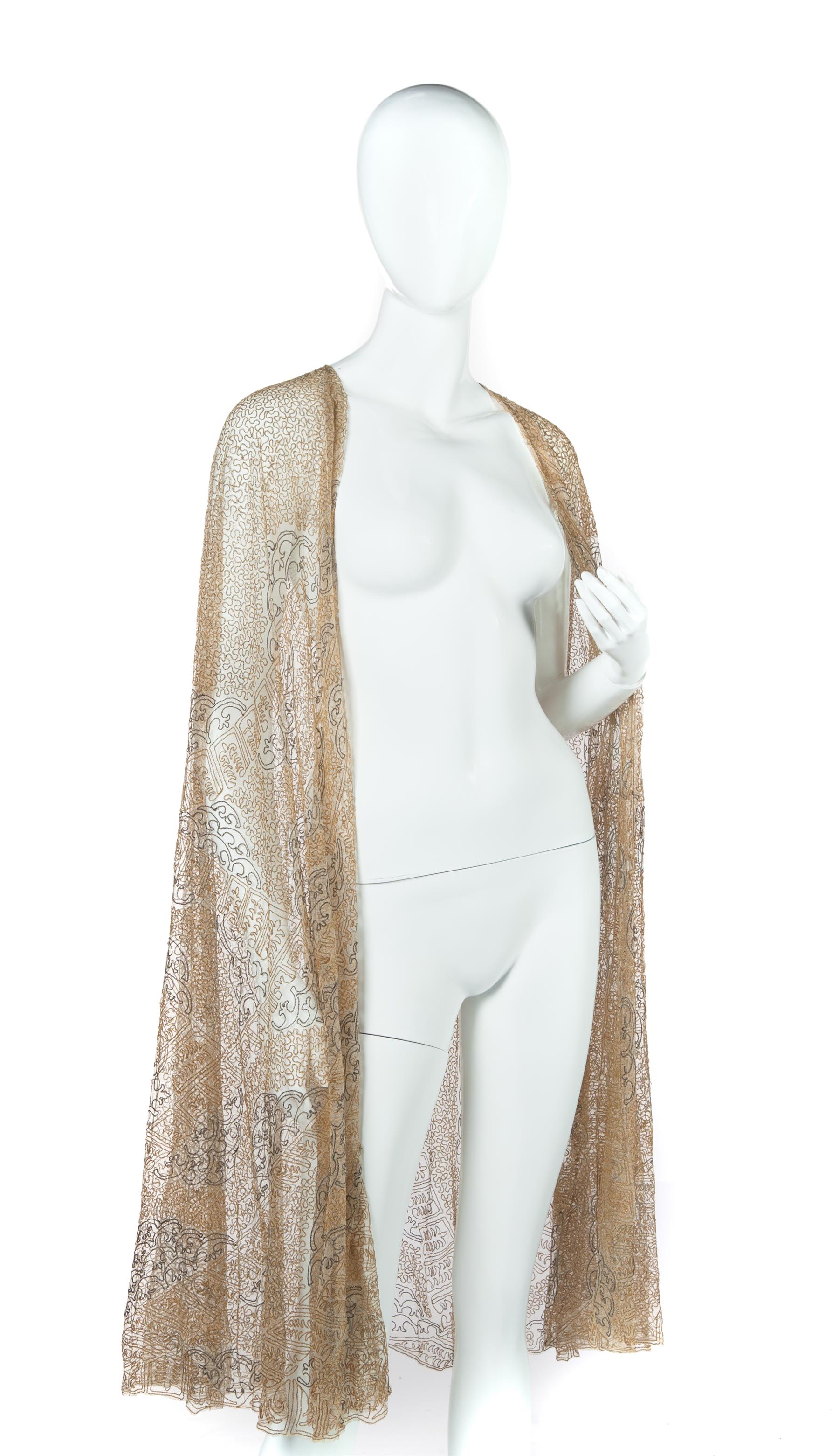 Appraisal: CAPE WITH GOLD THREADING Twenty first century Net cape with