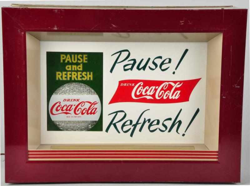 Appraisal: Coca-Cola Lighted Sign s Includes a reverse on glass painted