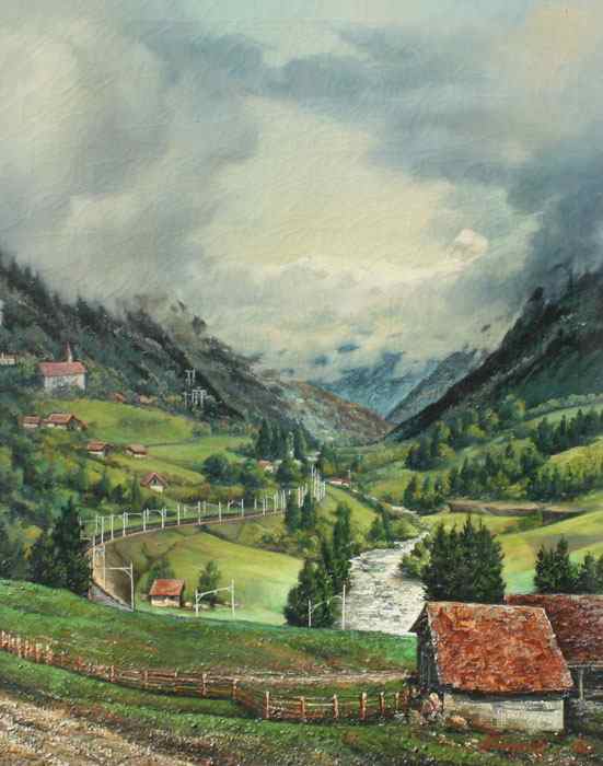 Appraisal: CAMPOREALE Philip American th Century ''The Green Valley'' OIL Canvas