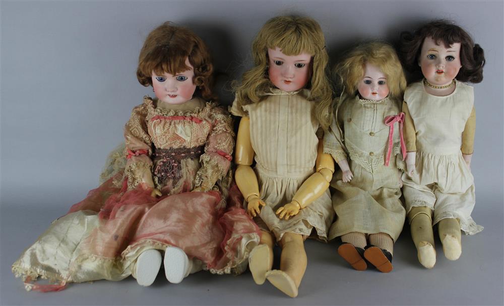 Appraisal: TWO ARMAND MARSEILLE BISQUE HEAD DOLLS A LIMOGES DOLLYFACE BISQUE