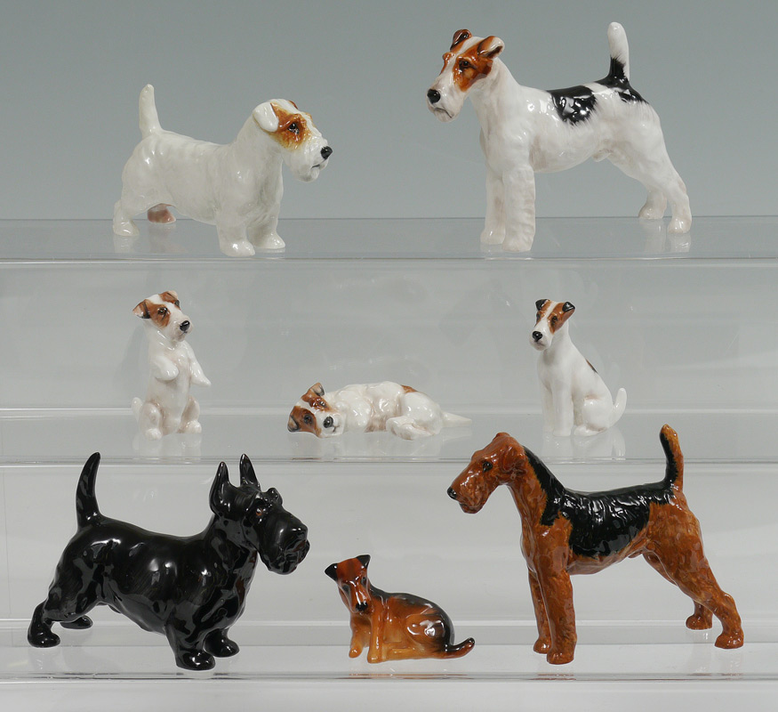 Appraisal: LOT OF ROYAL DOULTON TERRIERS TO INCLUDE Laying K Sealyham