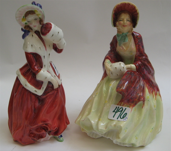 Appraisal: TWO ROYAL DOULTON GLAZED PORCELAIN FIGURES Her Ladyship HN -