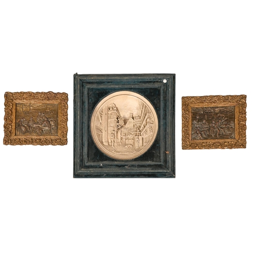 Appraisal: A pair of electrotype plaques after pictures by David Teniers