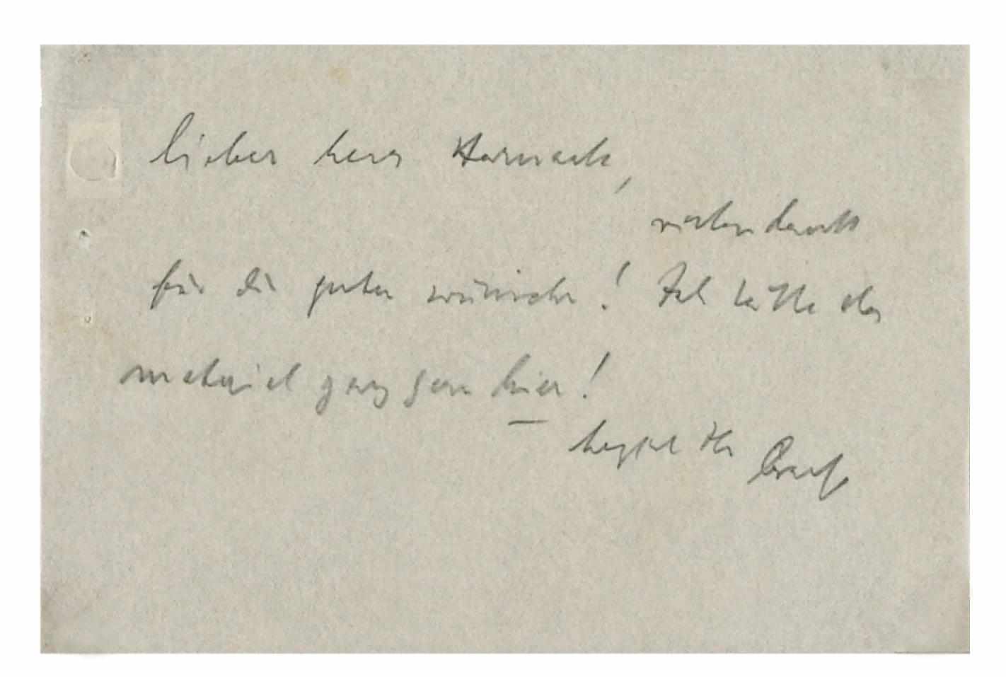 Appraisal: BRECHT BERTOLT - Autograph Note Signed ''Bertolt Brecht'' p x