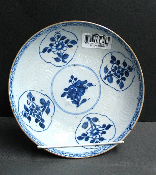 Appraisal: A blue and white export porcelain dish Kangxi Period Decorated