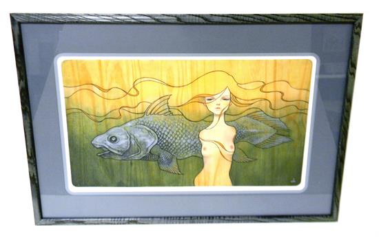 Appraisal: Audrey Kawasaki American b Claudia and the Coelacanth giclee print